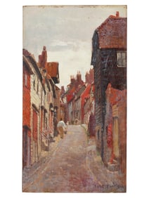 BRITISH PAINTING BY BROOK HARRISON STREET SCENE