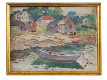 RUTH LEE AMERICAN NAUTICAL LANDSCAPE OIL PAINTING