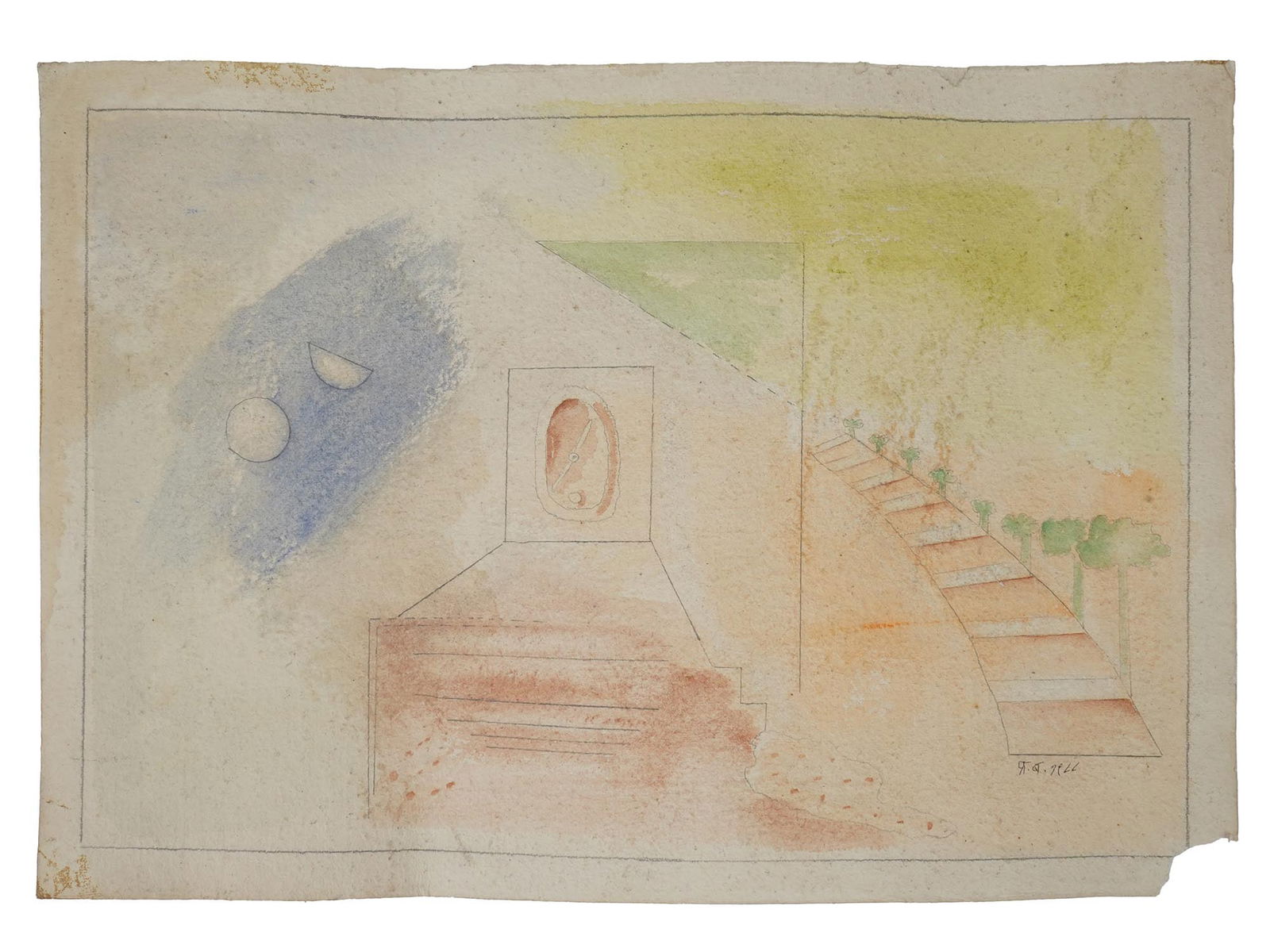 MID CEN INDIAN PAINTING SIGNED PRABHAKAR BARWE (1 of 5)