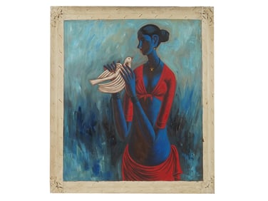 MID CEN INDIAN SCHOOL PAINTING SIGNED B. PRABHA