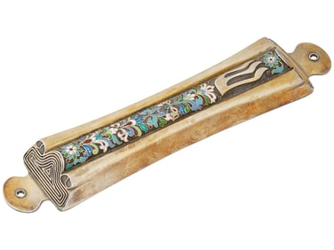 RUSSIAN SILVER CLOISONNE ENAMEL MEZUZAH