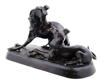 VINTAGE MAITLAND SMITH BRONZE OF GREYHOUND DOGS