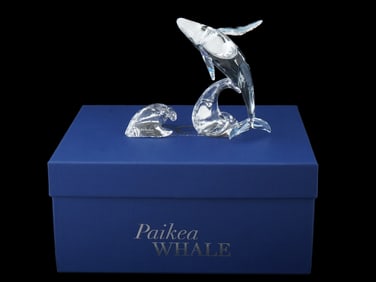 SWAROVSKI CRYSTAL PAIKEA WHALE FIGURE WITH COA IOB
