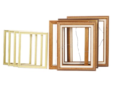 COLLECTION OF EIGHT CARVED WOOD PICTURE FRAMES