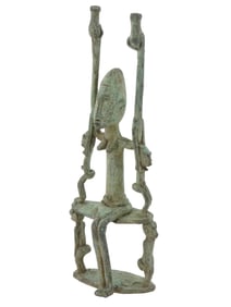 WEST AFRICAN DOGON RONZE TRIBAL RIDER FIGURINE