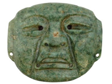 ANCIENT PRE COLUMBIAN MESOAMERICAN OLMEC MASK SCULPTURE