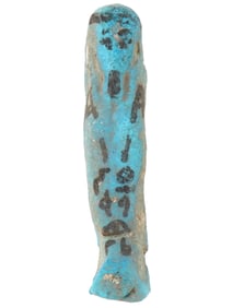 ANCIENT EGYPTIAN LATE PERIOD GLAZED FAIENCE FIGURE