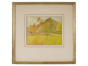 MOUNTAIN LANDSCAPE LITHOGRAPH AFTER PAUL GAUGUIN
