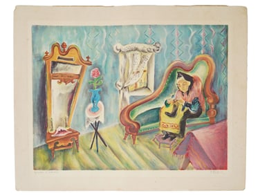 ISSACHAR BER RYBACK RUSSIAN EMIGRE COLOR LITHOGRAPH