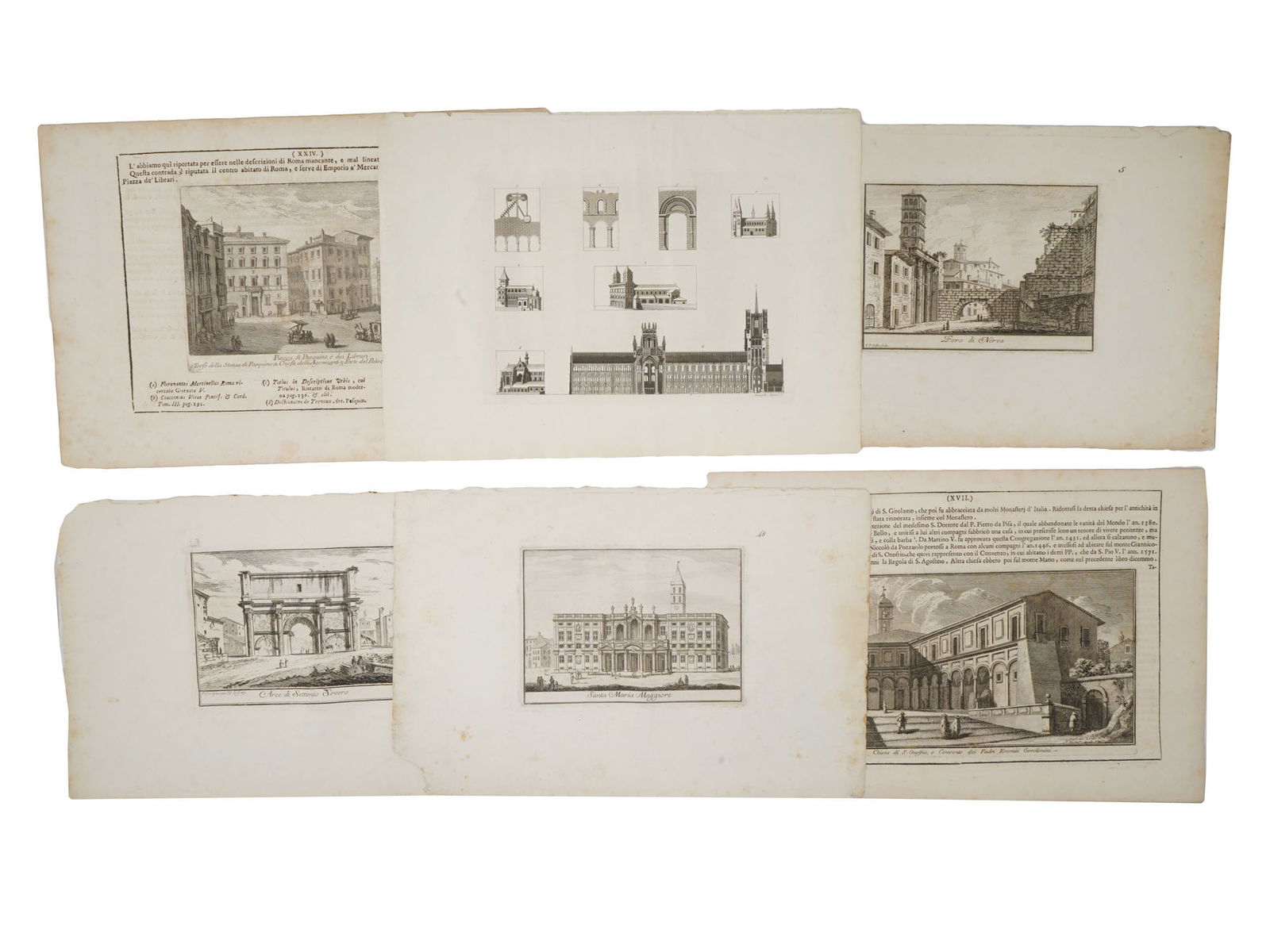 SIX ANTIQUE ITALIAN ARCHITECTURAL ENGRAVINGS (1 of 8)