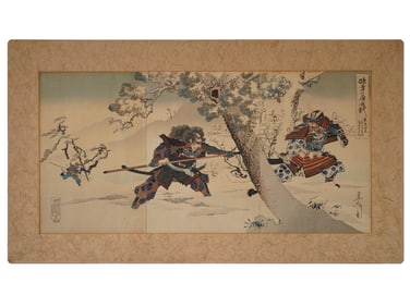 ANTIQUE JAPANESE WOOD BLOCK PRINT BY YOSHU CHIKANOBU