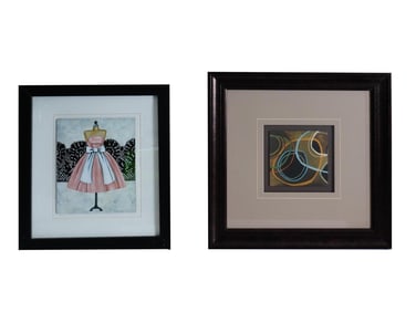 VINTAGE COSTUME DESIGN AND ABSTRACT COMPOSITION PRINTS