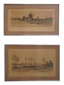 AMERICAN ETCHINGS BY G.W. BOHDE AND J. HALLER LANDSCAPE