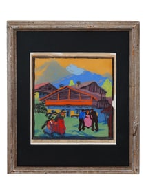 ANTIQUE AUSTRIAN WOODCUT BY ROBERT A SAURWEIN
