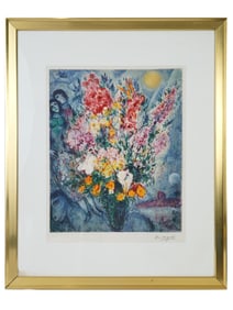 MARC CHAGALL MODERNIST FRENCH STILL LIFE LITHOGRAPH