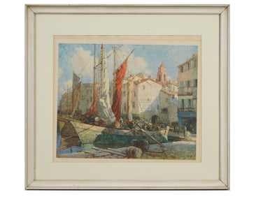 ENGLISH HARBOUR LITHOGRAPH AFTER WILLIAM LEE HANKEY