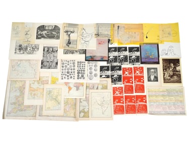 MIXED PORTFOLIO OF ASSORTED PRINTS AND SKETCHES