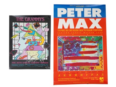 PETER MAX 1990S EXHIBITION POSTERS WITH AUTOGRAPHS