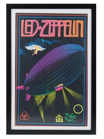 1981 LED ZEPPELIN ROCK BAND MUSIC LITHOGRAPH POSTER