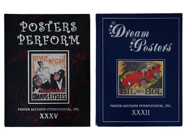 2 VINTAGE POSTER AUCTION CATALOGS F 2001 AND 2004