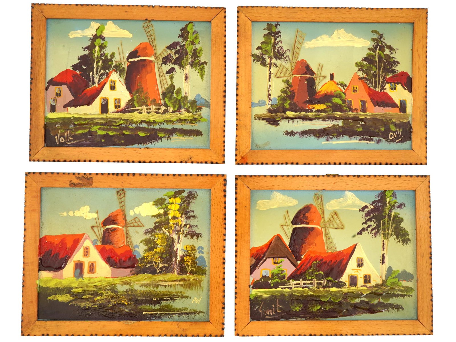 VINTAGE DUTCH LANDSCAPE OIL PAINTINGS SIGNED (1 of 12)