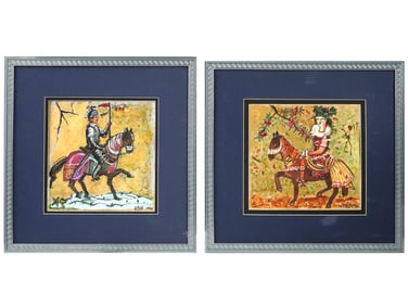 1990S RUSSIAN PORTRAIT GOUACHE PAINTINGS SIGNED
