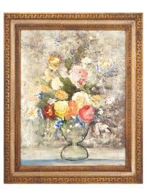 VINTAGE FLORAL STILL LIFE OIL PAINTING
