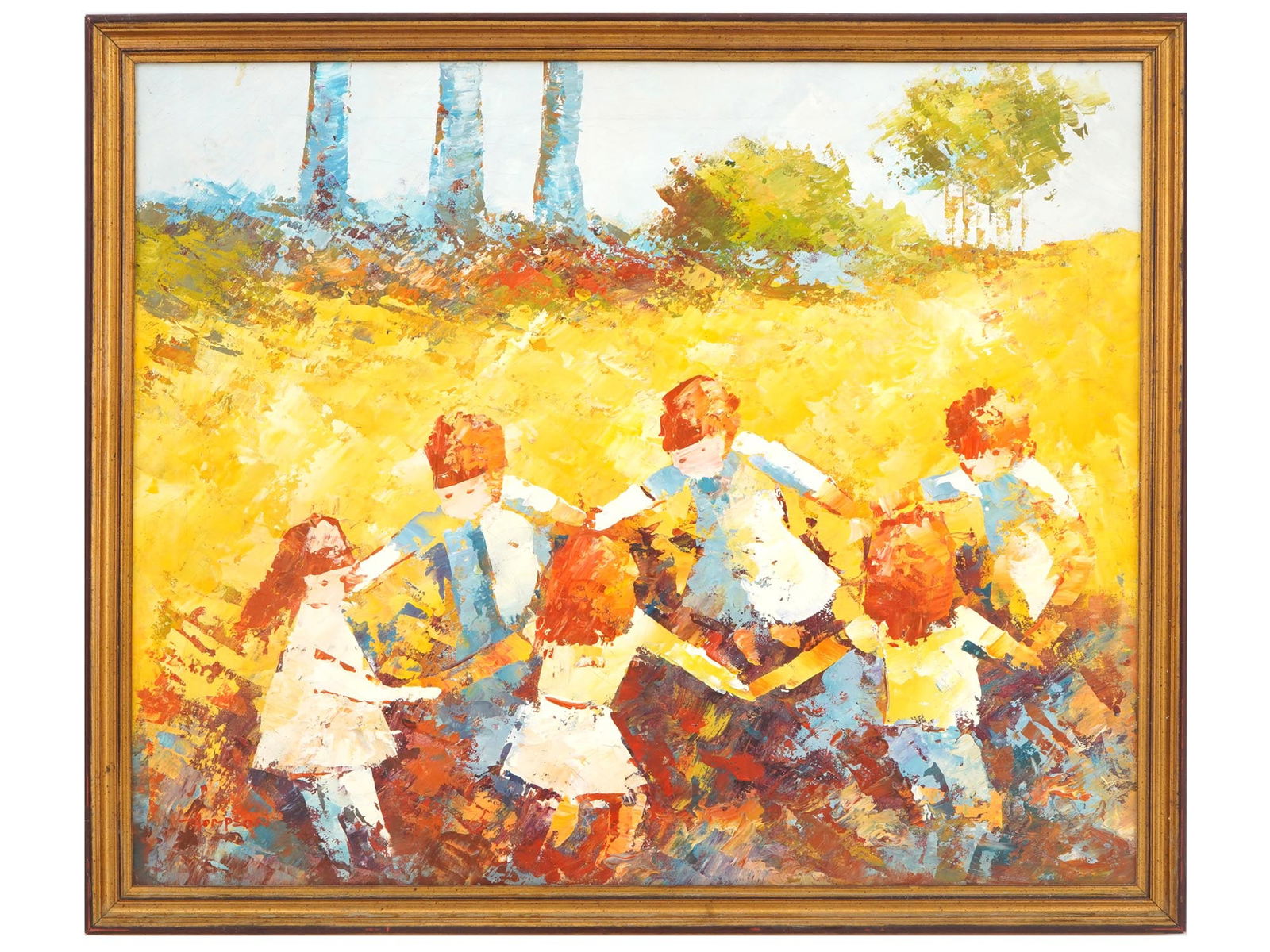 ATTR TO BOB THOMPSON AMERICAN GENRE OIL PAINTING (1 of 4)