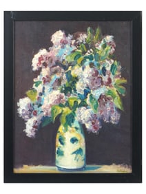 AMERICAN FLORAL STILL LIFE OIL PAINTING BY GALLAGHER