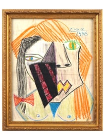 PABLO PICASSO CUBIST FEMALE PORTRAIT PAINTING