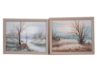 PHILIP SANDEE AMERICAN WINTER LANDSCAPE PAINTINGS