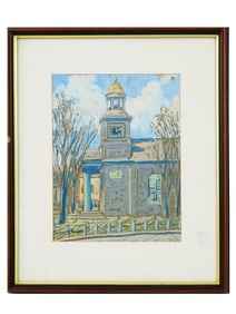 ATTR TO WILLIAM MACLEAN AMERICAN GOUACHE PAINTING