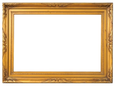 ANTIQUE RECTANGULAR CARVED WOOD PICTURE FRAME