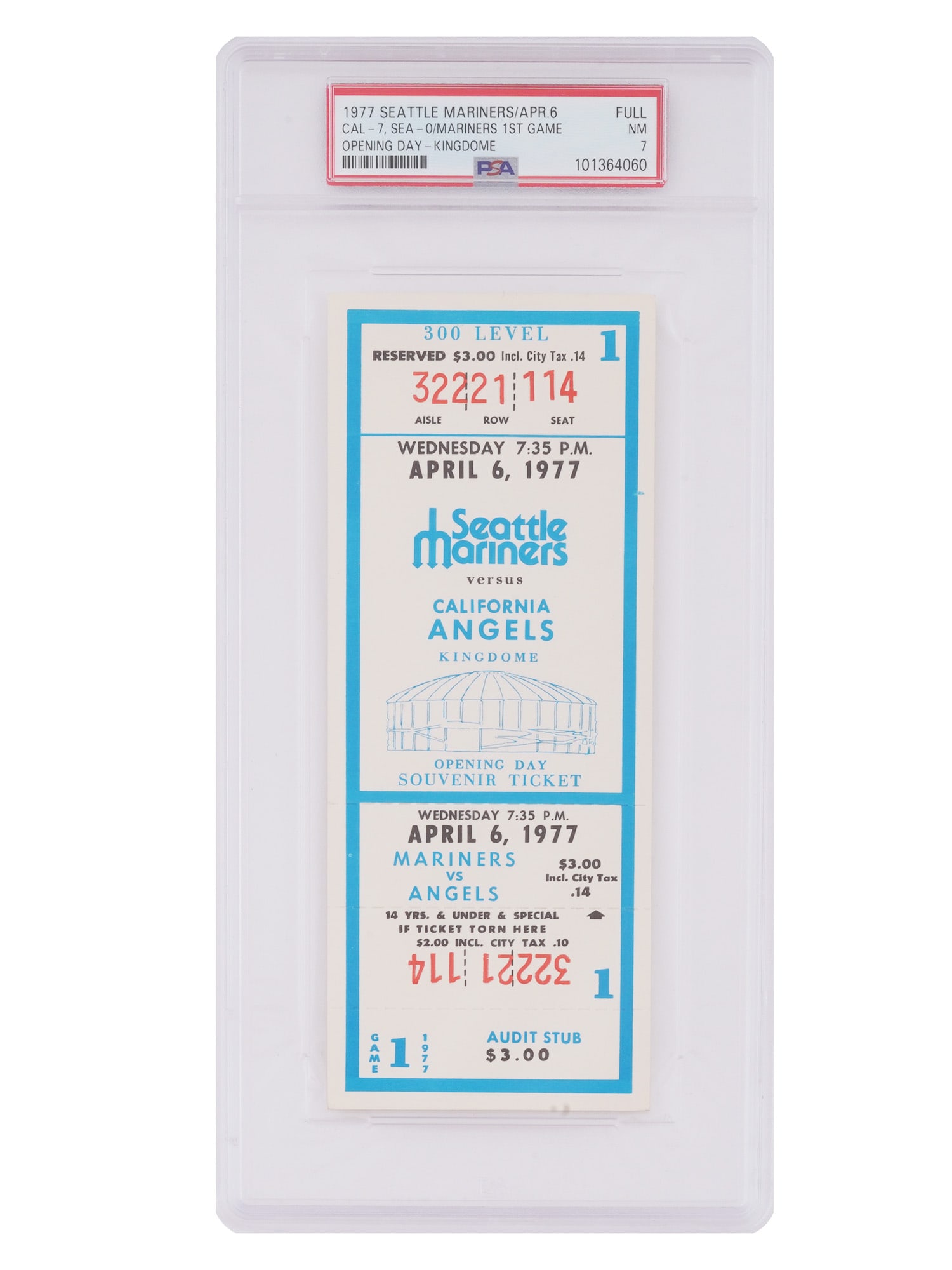 1977 MARINERS OPENING DAY TICKET KINGDOME PSA 7 (1 of 4)