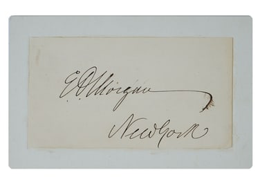 EDWIN D. MORGAN NEW YORK GOVERNOR AUTOGRAPH