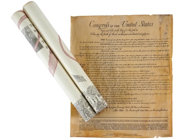 TWO AMERICAN BILL OF RIGHTS REPRODUCTION DOCUMENTS