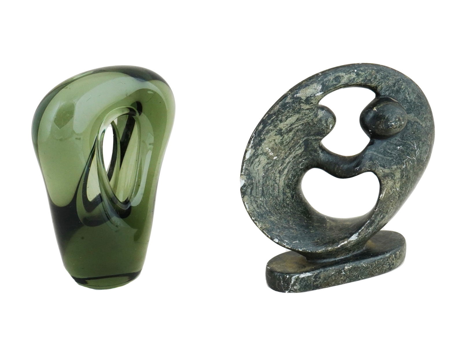 VINTAGE MURANO GLASS VASE ZIMBABWEAN STONE FIGURE (1 of 8)