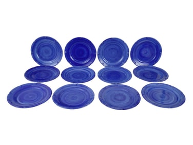 ITALIAN CERAMICHE CASOLA HAND PAINTED BLUE PLATES