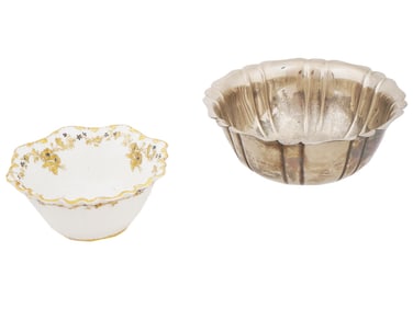 HAVILAND PORCELAIN AND TIFFANY SILVERPLATE BOWLS