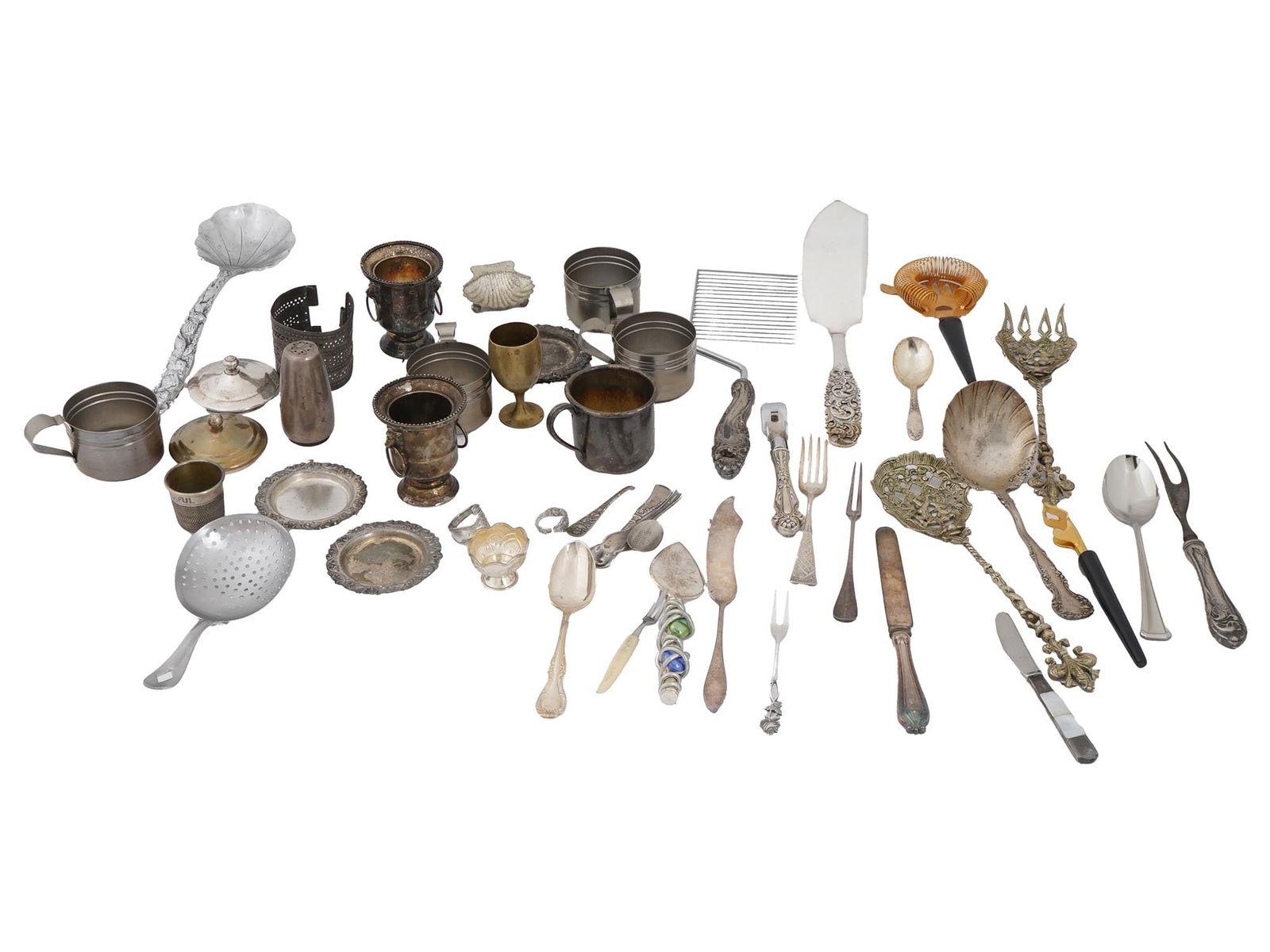 COLLECTION OF SILVER PLATED FLATWARE ITEMS (1 of 11)