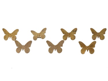 LOT OF 7 VINTAGE BRASS BUTTERFLY NAPKIN HOLDERS
