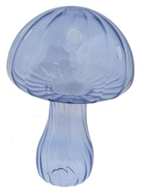 VINTAGE UNUSUAL BLUE GLASS MUSHROOM VASE