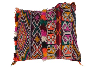 VINTAGE MOROCCAN MULTICOLORED WOOL PILLOW