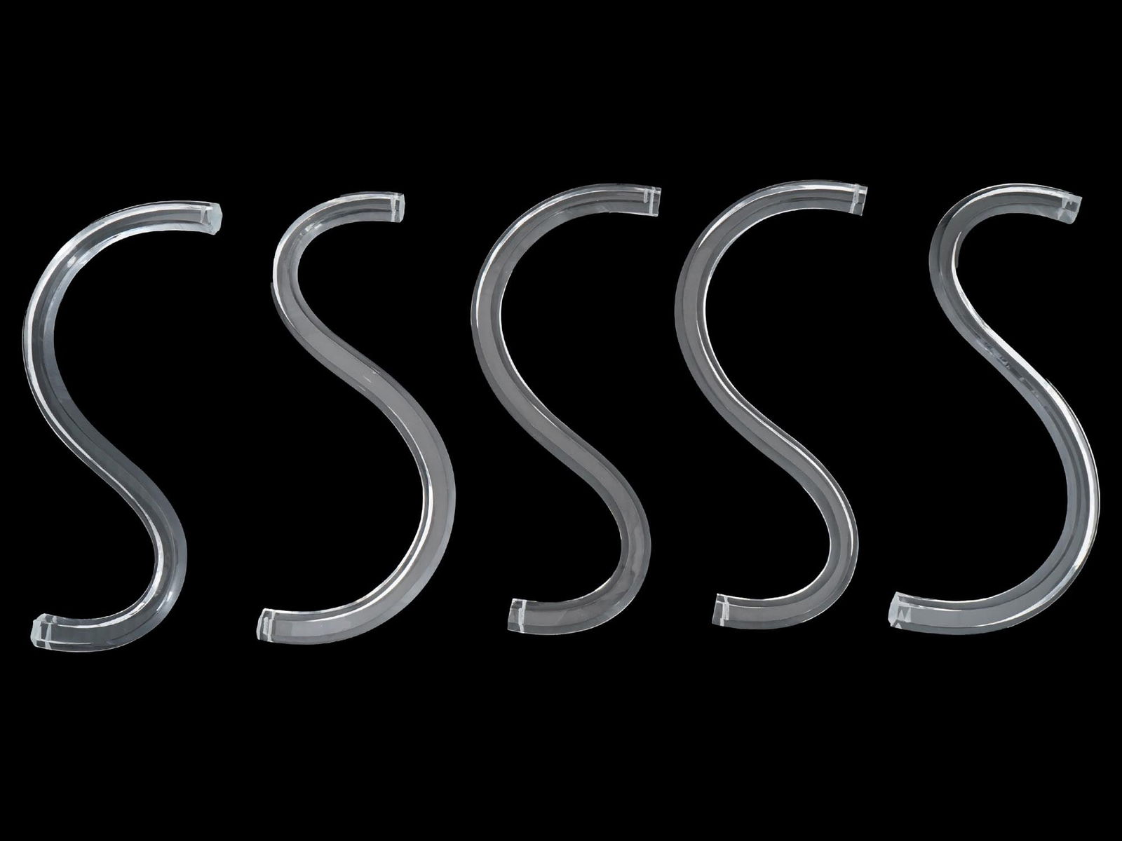 LOT OF FIVE CURVED GLASS LIGHTING FIXTURE PARTS (1 of 6)