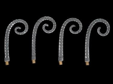 LOT OF FOUR CURVED TWISTED GLASS PARTS