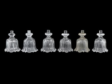 LOT OF SIX CLEAR GLASS CHANDELIER PARTS