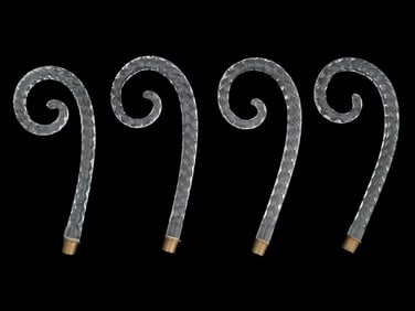 LOT OF FOUR CURVED TWISTED GLASS PARTS