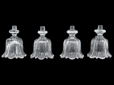 LOT OF FOUR CLEAR CUT GLASS FLORAL SHAPED PIECES