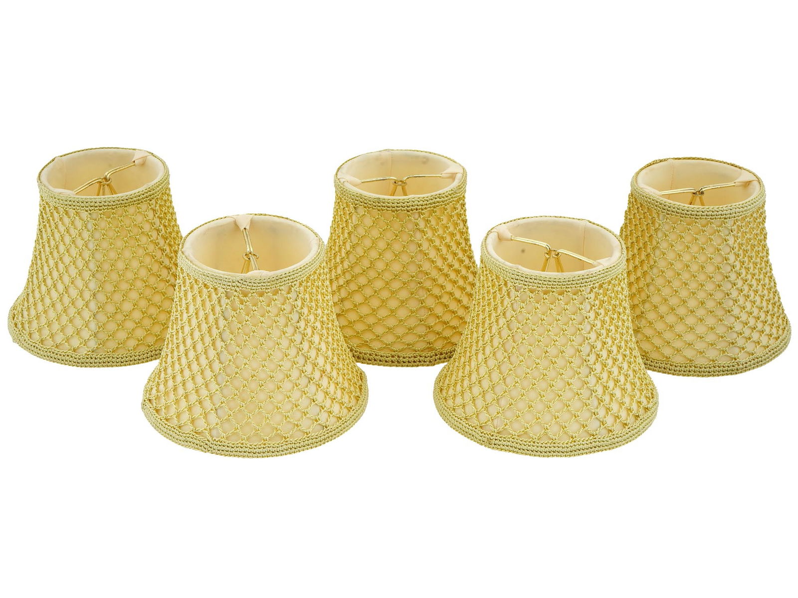 VINTAGE BEIGE SILK LAMP SHADES (1 of 4)