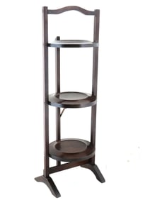 ANTIQUE ENGLISH MAHOGANY THREE TIER MUFFIN STAND